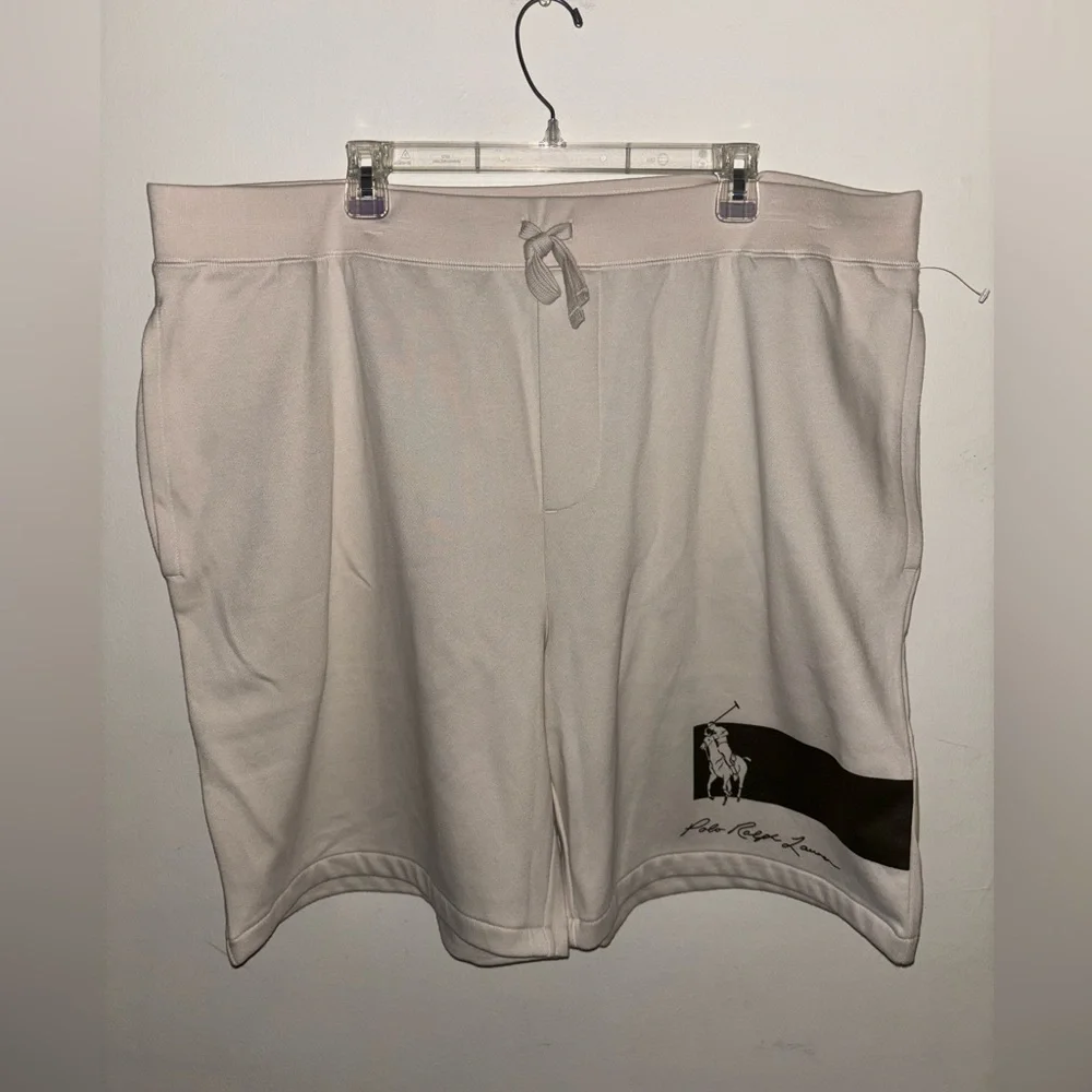 NWT Polo Ralph Lauren Sweat Shorts Mens 3XB Beige Drawstring Big Pony Logo